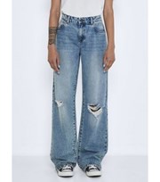 Noisy May Pale Blue Ripped Wide Leg Jeans